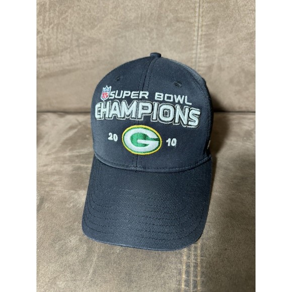 Green Bay Packers NFL 2010 Super Bowl Champions Strap Back Adjustable Hat Cap. - Picture 1 of 11